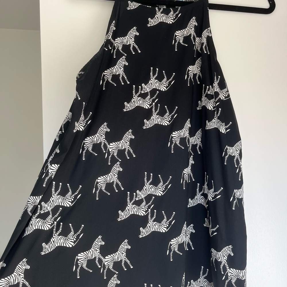 Old Navy Black and White Zebra Print A-Line Skirt